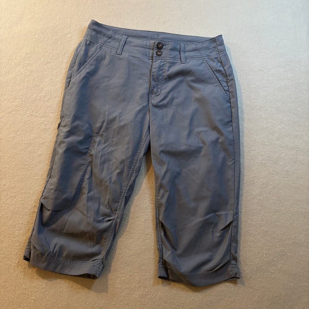 Prana Halle Capri Pants Womens 8 Blue Gray Hiking Outdoor Stretch Cargo